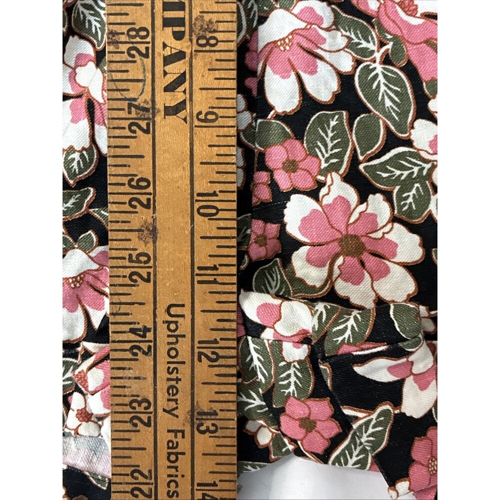 Outerknown Wander Linen & Cotton Romper Shorts Small Black Pink Floral Cottage - Picture 15 of 16